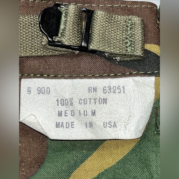 Green Tan Black CAMO Pants ARMY Camouflage Adjustable Waist USA Cotton Mens MED - Picture 11 of 15